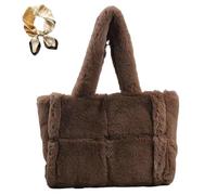 Générique Women's Large Capacity Plush Tote Bag, Soft Autumn Winter Top Handle Shoulder Bags, Fall Versatile Cozy Small Handbag
