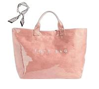 Générique Women's Letters Print Tote Bag, New PVC Large Kraft Paper Tote Bags for Women, Fashion Retro Totebag (I)