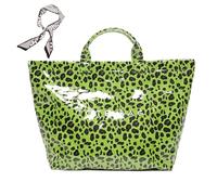 Générique Women's Letters Print Tote Bag, New PVC Large Kraft Paper Tote Bags for Women, Fashion Retro Totebag (P)