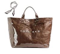 Générique Women's Letters Print Tote Bag, New PVC Large Kraft Paper Tote Bags for Women, Fashion Retro Totebag (C)
