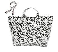 Générique Women's Letters Print Tote Bag, New PVC Large Kraft Paper Tote Bags for Women, Fashion Retro Totebag (N)