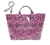 Générique Women's Letters Print Tote Bag, New PVC Large Kraft Paper Tote Bags for Women, Fashion Retro Totebag (F)