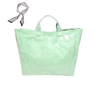 Générique Women's Letters Print Tote Bag, New PVC Large Kraft Paper Tote Bags for Women, Fashion Retro Totebag (A)