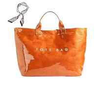 Générique Women's Letters Print Tote Bag,PVC Trendy Tote for Women,Trendy Plastic Tote Bag,Clear Hobo Handbag (G)