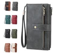 Générique Women's Long Wallet, Stylish Clutch, Elegant Solid Color RFID Blocking Leather Wallet (Gray)