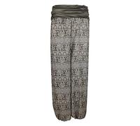 Générique Womens Loose Printed Wide Leg Trousers Elastic Waist Casual Pants Relaxed Fit Pattern Bottoms Lightweight Holiday Walking Everyday Wear, 03-Khaki, 3XL