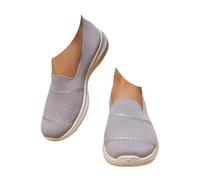Générique Womens Mesh Loafers Lightweight Casual Flats | Knit mesh upper, air cushion sole, non-slip outsole, orthopedic comfort, indoor outdoor casual.