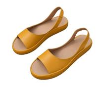 Générique Women's Orthopedic Platform Sandals Open Toe Comfortable Walking Shoes Casual Slingback Summer Sandals with Arch Support (yellow,39)