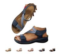 Générique Womens Orthopedic Wedge Sandals 2026 Arch Support Wide Width Adjustable Ankle Strap Hook & Loop Open Toe Platform Comfortable Walking Casual Dressy Summer Beach Shoes (blue,39)