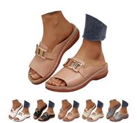 Générique Women's Orthopedic Wedge Sandals Arch Support Slip On Platform Slides Wide Width Open Toe Cushioned Comfortable Beach Casual Walking Mules (lotus pink,38)