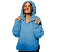 Générique Women's Oversized Hooded Puffer Jacket Quilted Pullover Lightweight Winter Coat Warm Padded Hoodie Casual Outerwear