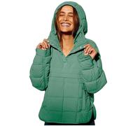 Générique Women's Oversized Hooded Puffer Jacket Quilted Pullover Lightweight Winter Coat Warm Padded Hoodie Casual Outerwear