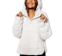 Générique Womens Oversized Puffer Jacket, Quilted Dolman Hoodies Pullover Packable, Autumn and Winter Wear, Lightweight versatile (White,M)