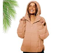 Générique Womens Oversized Puffer Jacket, Smoneyful Womens Quilted Pullover Puffer Jacket, Fall Winter Packable Warm Tops Coat (TTG,Light Brown)
