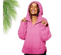 Générique Womens Oversized Puffer Jacket, Smoneyful Womens Quilted Pullover Puffer Jacket, Fall Winter Packable Warm Tops Coat (TTG,Pink)