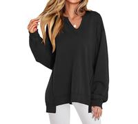 Générique Womens Oversized Sweatshirt V Neck Long Sleeve Tunic Lightweight Pullover, 2025 Fashion Outfits, for Woman (03,M)