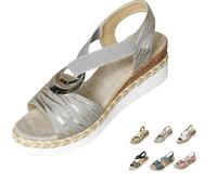 Générique Womens Platform Wedge Sandals Open Toe Casual Dressy Summer Shoes with Arch Support Comfortable Lightweight Sandals for Walking Beach Vacation (grey,39)