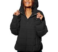 Générique Womens Quilted Pullover Puffer Jacket, Puffer Pullover Jacket Womens, Women's Casual Oversized Puffer Jackets (Black,TG)