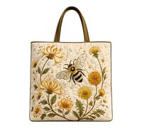Générique Womens Quilted Tote Bag - Garden Sunrise Botanical Print Polyester Shoulder Handbag 43x40x10cm Large Capacity Reusable Shopping Carryall - Casual Everyday Purse - Personalized Gift Choice