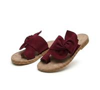 Générique Women's Rainbow Flat Sandals. Slip On Bowknot Open Toe Slides. Vacation Beach Travel Shoes. Arch Support Non-slip Wear-resistant. Big Toe Bone Correction for Bunion (Wine Red,42)
