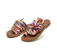 Générique Women's Rainbow Flat Sandals. Slip On Bowknot Open Toe Slides. Vacation Beach Travel Shoes. Arch Support Non-slip Wear-resistant. Big Toe Bone Correction for Bunion (Multicolor,42)