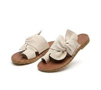 Générique Women's Rainbow Flat Sandals. Slip On Bowknot Open Toe Slides. Vacation Beach Travel Shoes. Arch Support Non-slip Wear-resistant. Big Toe Bone Correction for Bunion (White,40)