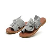 Générique Women's Rainbow Flat Sandals. Slip On Bowknot Open Toe Slides. Vacation Beach Travel Shoes. Arch Support Non-slip Wear-resistant. Big Toe Bone Correction for Bunion (Grey,43)