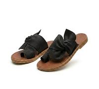 Générique Women's Rainbow Flat Sandals. Slip On Bowknot Open Toe Slides. Vacation Beach Travel Shoes. Arch Support Non-slip Wear-resistant. Big Toe Bone Correction for Bunion (Black,39)