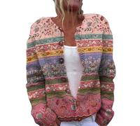Générique Women's Single Plush Art Print Comfortable Knitted Cardigan Manteaux De Pluie Longs pour Femmes Imperméables avec Capuche Grande Taille