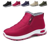 Générique Women's Snow Boots Warm Sheepskin-Lined Boots, Winter Ankle Comfortable Slip on Short Snow Fur Lined Boots (Red,41)