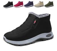 Générique Women's Snow Boots Warm Sheepskin-Lined Boots, Winter Ankle Comfortable Slip on Short Snow Fur Lined Boots (Black,41)