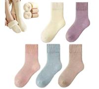 Générique Women's Soft Plush House Sock, Novelty Multicolor Thick Comfy Warm Socks (5PCS-B)