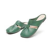 Générique Women's Soft Sole Knot Mules, Lightweight Round Toe Backless Non-Slip Sandals, Hollow Out Breathable Flats (Green,41)