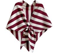 Générique Women's Solid Color Scarf with Loop Closure, Soft Knitted Blend Scarf Cape, Casual Soft Comfortable Shawl Daily Wear (Red-B)