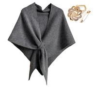 Générique Women's Solid Color Shawl Cape,Fashion Elegant Pashmina Shawl Wraps,Soft Cashmere Wrap for Wedding/Travel/Fall/Winter (Dark gray)