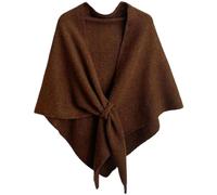 Générique Women's Solid Color Wool Blend Shawl,Pashmina Shawl Wraps for Women Cardigan Cape Wool Cashmere,for Evening Dresses (Brown)