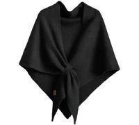 Générique Women's Solid Color Wool Blend Shawl,Pashmina Shawl Wraps for Women Cardigan Cape Wool Cashmere,for Evening Dresses (Black)
