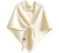Générique Women's Solid Color Wool Blend Shawl,Pashmina Shawl Wraps for Women Cardigan Cape Wool Cashmere,for Evening Dresses (White)
