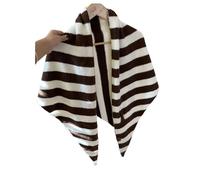Générique Women's Solid Color Wool Blend Shawl,Pashmina Shawl Wraps for Women Cardigan Cape Wool Cashmere,for Evening Dresses (Striped Brown)