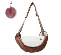 Générique Womens Stylish Plush Dumpling Shoulder Bag,Large Capacity Cute Furry Crossbody Bag,Quilted Hobo Purse Handbag