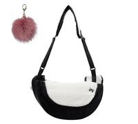 Générique Womens Stylish Plush Dumpling Shoulder Bag,Large Capacity Cute Furry Crossbody Bag,Quilted Hobo Purse Handbag