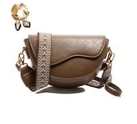 Générique Women's Stylish Saddle Crossbody Bag,Retro Casual PU Leather Shoulder Bag,Large Capacity Versatile Underarm Small Satchel