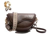 Générique Women's Stylish Saddle Crossbody Bag,Retro Casual PU Leather Shoulder Bag,Large Capacity Versatile Underarm Small Satchel