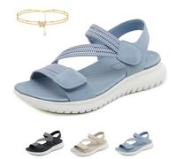 Générique Women's Summer Fisherman Sandals, 2025 New Women's Adjustable Orthopedic Arch Support Comfortable Walking Sandals(bleu,41 EU)
