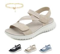 Générique Women's Summer Fisherman Sandals, 2025 New Women's Adjustable Orthopedic Arch Support Comfortable Walking Sandals(Beige,37 EU)