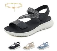 Générique Women's Summer Fisherman Sandals, 2025 New Women's Adjustable Orthopedic Arch Support Comfortable Walking Sandals(Noir,41 EU)