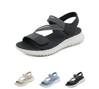 Générique Women's Summer Fisherman Sandals Adjustable Breathable arch support wedge Orthopedic with Arch Support for Beach Hiking for Women Casual Flat Sandals (Black,40)