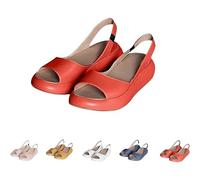 Générique Women's Summer Sandals Ultra-Comfy Casual Flat Orthotic Slippers for Shoes Platform Sandals Suitable For All Foot Shapes (Red,39)