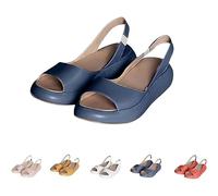 Générique Women's Summer Sandals Ultra-Comfy Casual Flat Orthotic Slippers for Shoes Platform Sandals Suitable For All Foot Shapes (Blue,37)