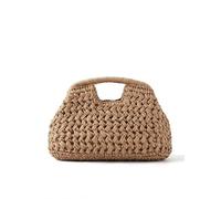 Générique Women's Summer Straw Woven Clutch Bag for Beach Vacation (Khaki)
